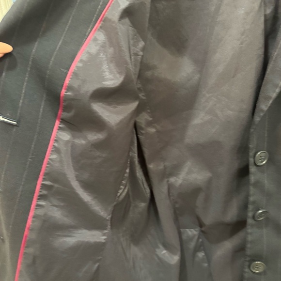 Banana Republic, navy blue pinstripe size 12 button-down women’s blazer - Picture 7 of 8